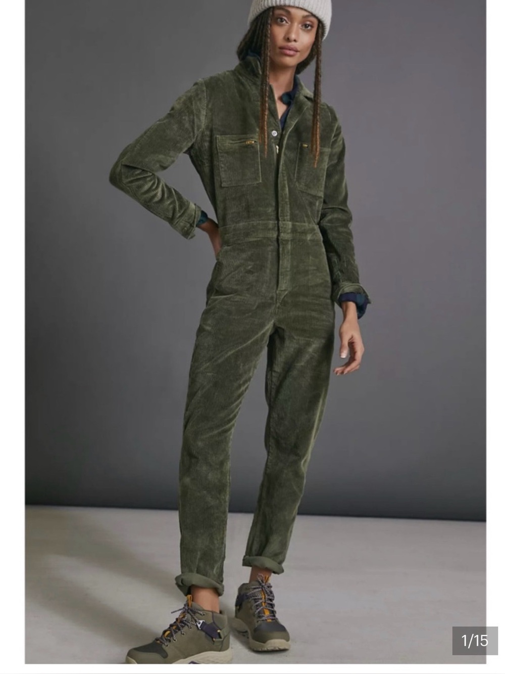Lee Union Alls Jumpsuit Corduroy Utility Jumpsuit in Dark Green small